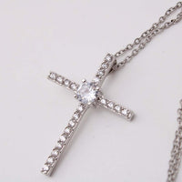 Thumbnail for Daughter, Never Give Up - CZ Cross Necklace