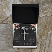 Thumbnail for To My Mom, You are Loved -Cubic Zirconia Cross Necklace