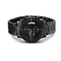 Thumbnail for Customizable Engraved Black Chronograph Wrist Watch