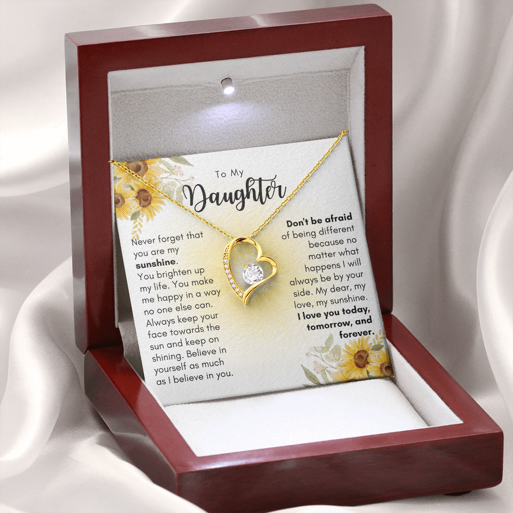 To My Daughter, You Are My Sunshine - Forever Love Necklace