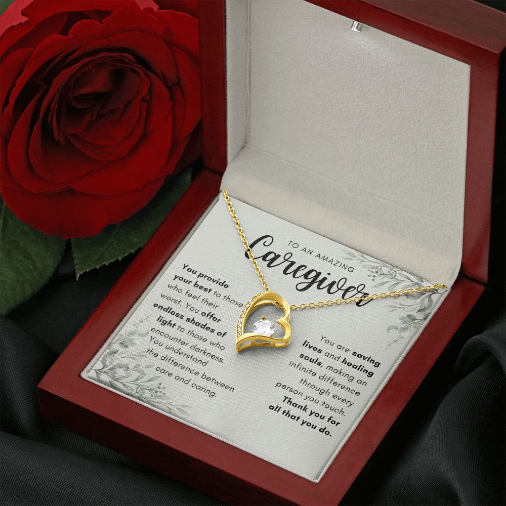 To An Amazing Caregiver - Forever Love Necklace