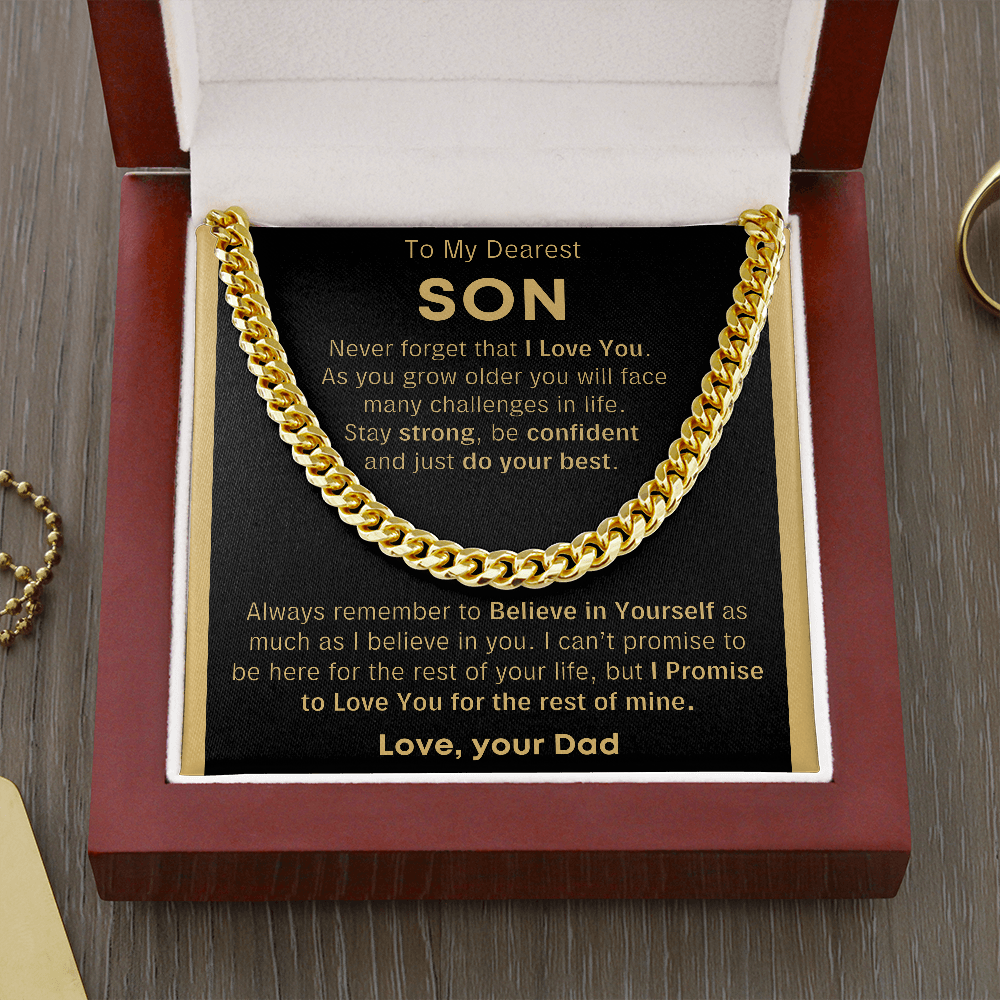 To My Son, Just Do Your Best, Love Dad - Cuban Link Chain