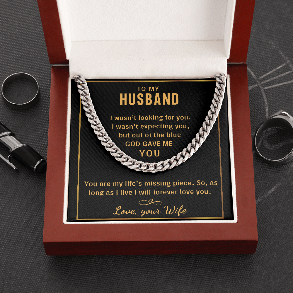 To My Husband, God Gave Me You - Cuban Link Chain