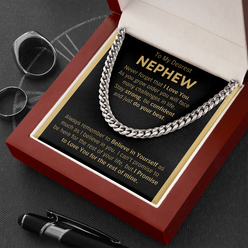 To My Nephew, Do Your Best - Cuban Link Chain Necklace