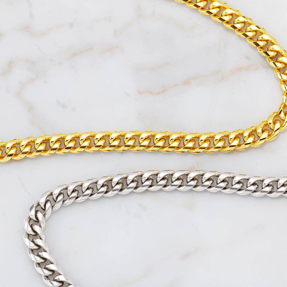 To My Grandson, The Toughest Warrior - Cuban Link Chain Necklace