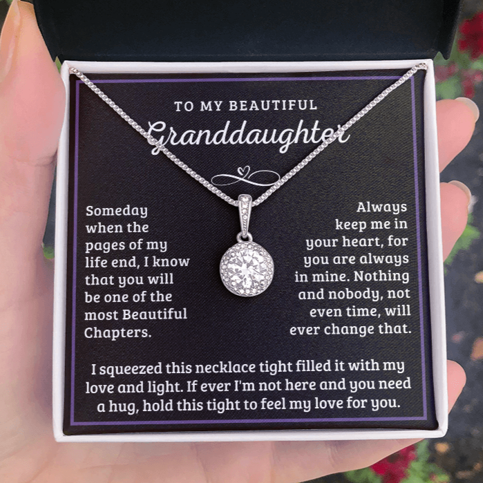 To My Granddaughter, My Love And Light - Eternal Love Necklace