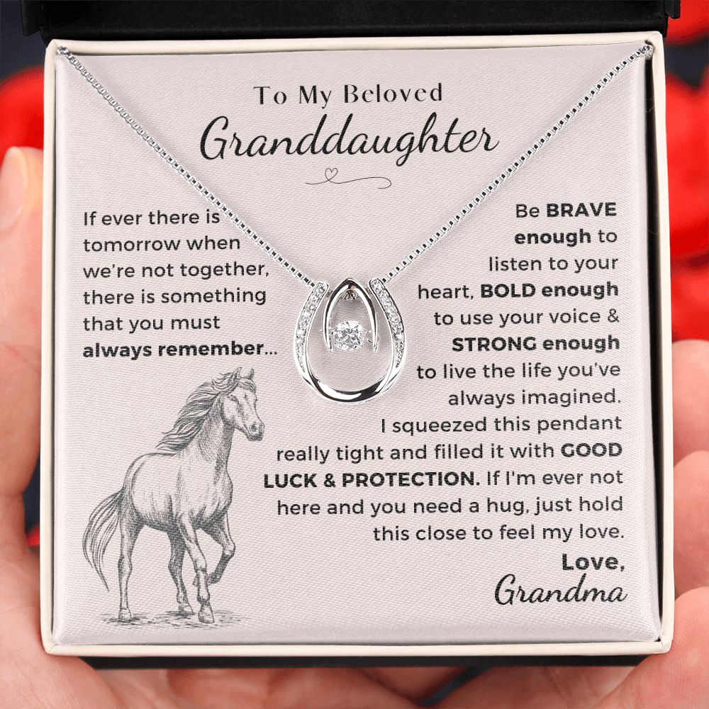 Granddaughter, Be Brave Enough - Horseshoe Necklace