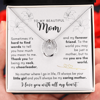 Thumbnail for To My Mom, You'll Always Be My Caring Mother - Lucky Horseshoe Necklace