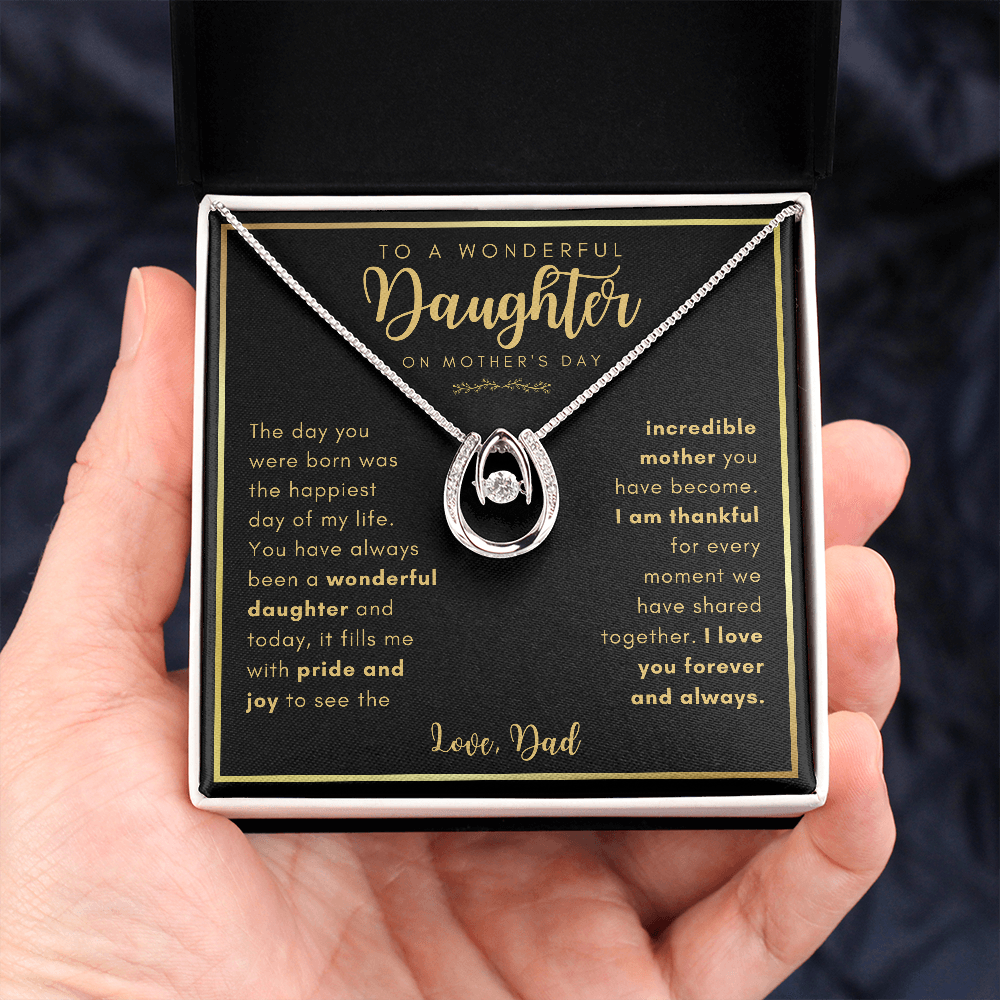 To My Daughter, You Are An Incredible Mother - Lucky Horseshoe Necklace