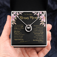 Thumbnail for To The Best Bonus Mom, The Gift Of You - Lucky Horseshoe Necklace