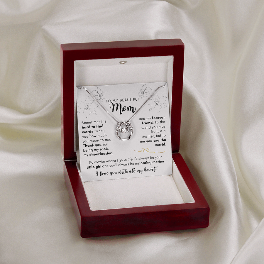 To My Mom, You'll Always Be My Caring Mother - Lucky Horseshoe Necklace