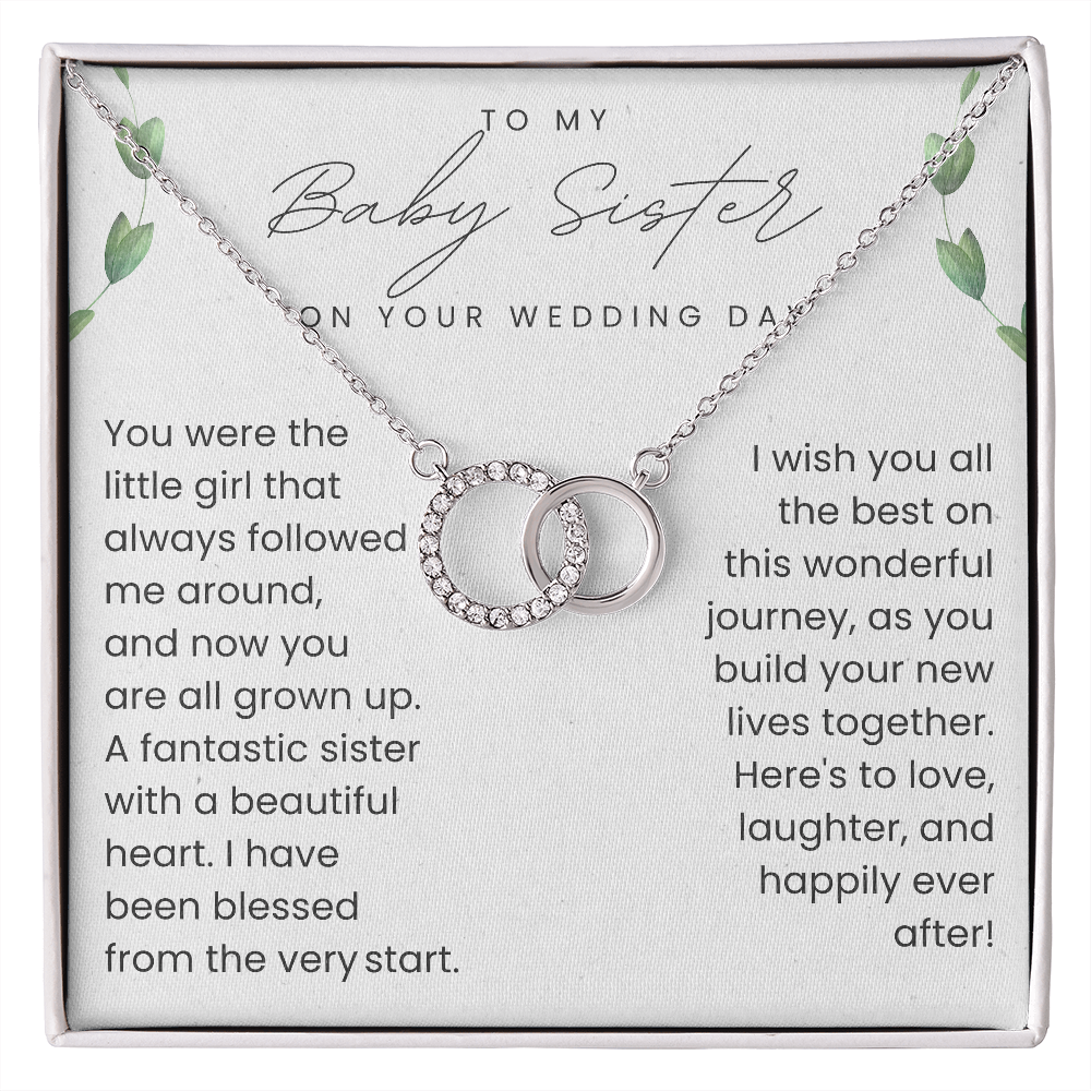 To My Baby Sister On Your Wedding Day - Infinity Circle Necklace