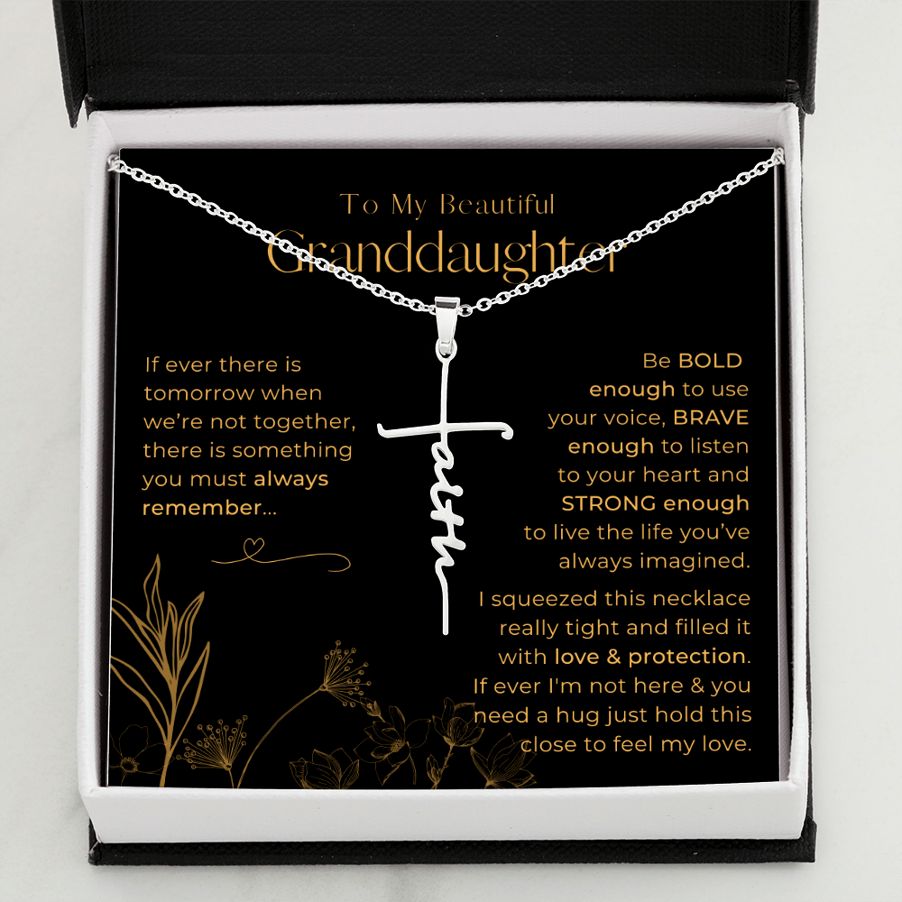 To My Granddaughter, Always Remember This - Faith Cross Necklace