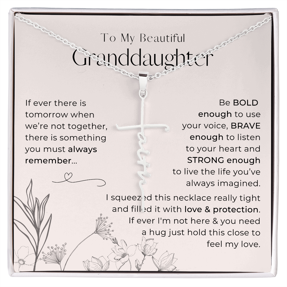 To My Granddaughter, Always Remember This - Faith Cross Necklace