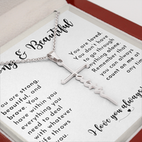 Thumbnail for Strong & Beautiful - Faith Cross Necklace