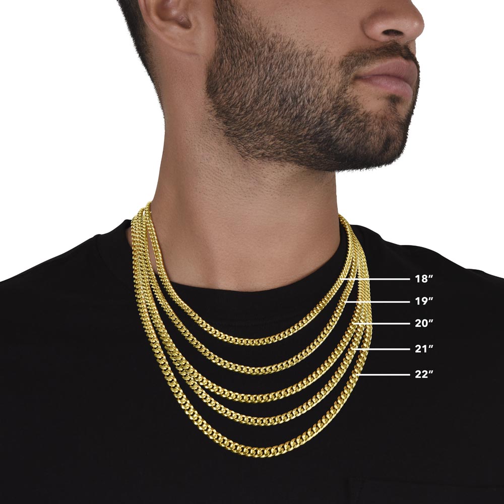 Son, Be Brave And Strong - Gold Cuban Chain