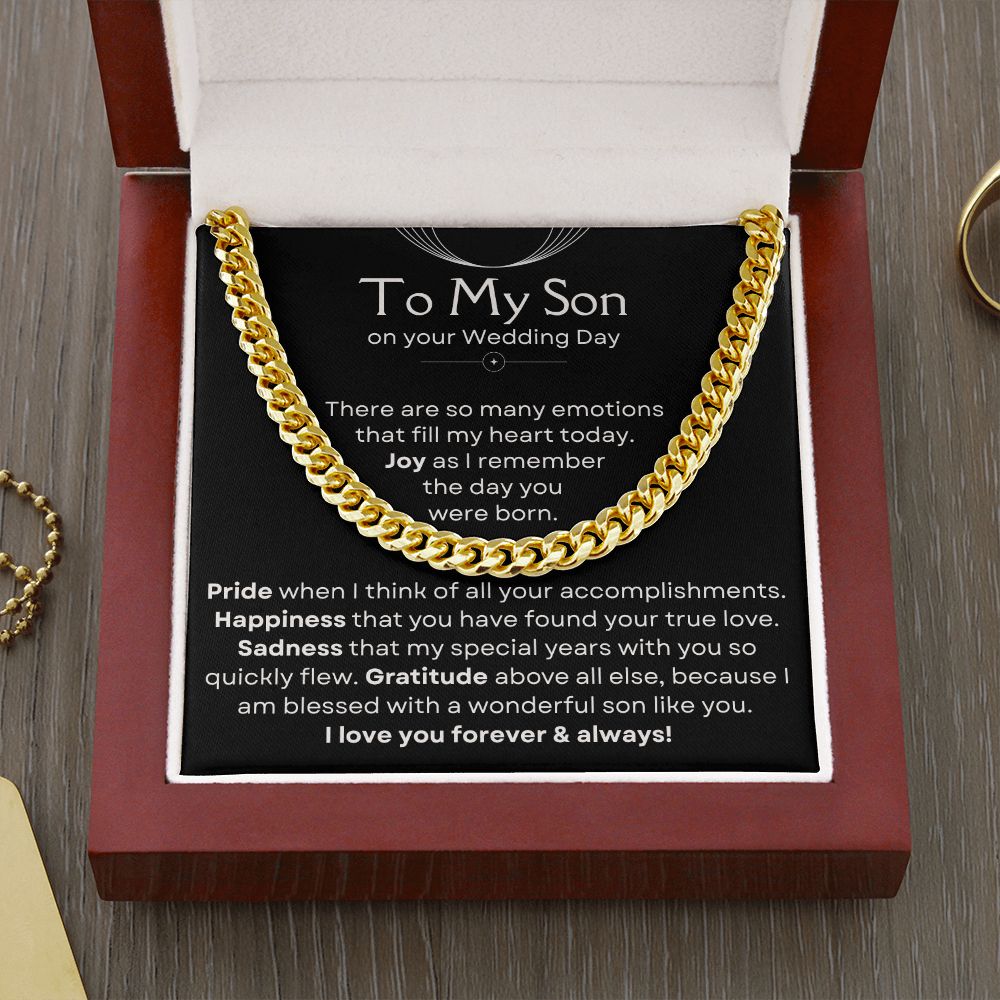To My Son On Your Wedding Day - Cuban Chain Necklace
