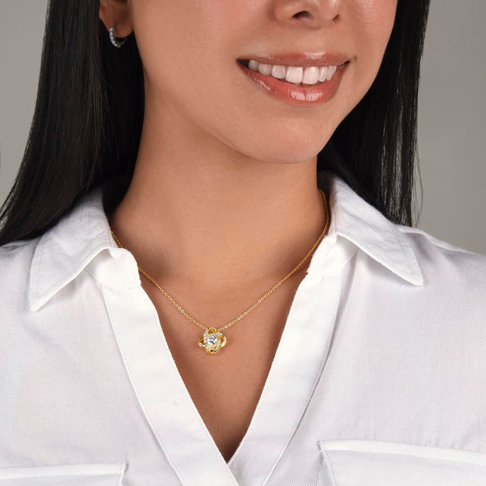 Granddaughter, Proud Of You - Love Knot Necklace