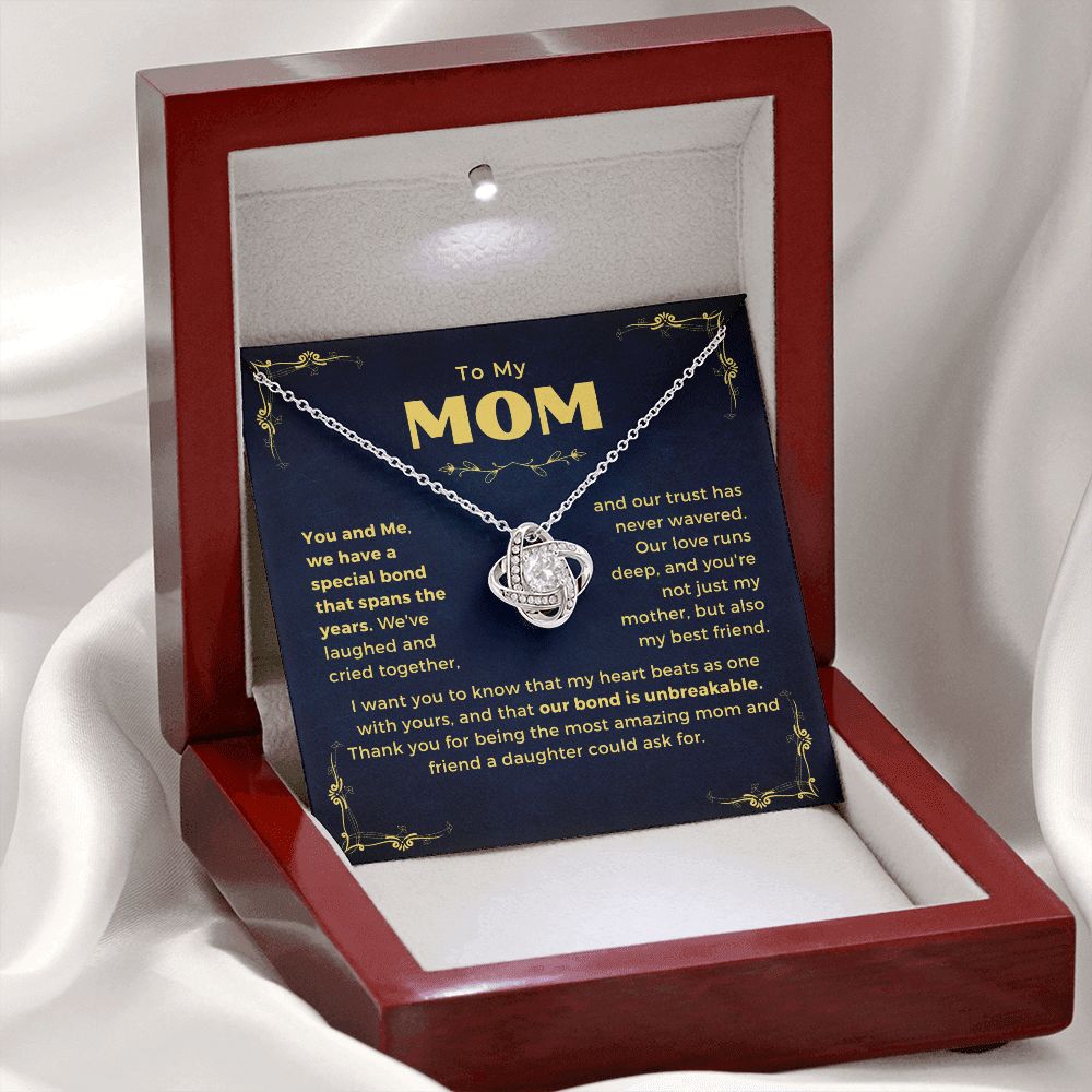 Mom, Unbreakable Bond - Love Knot Necklace