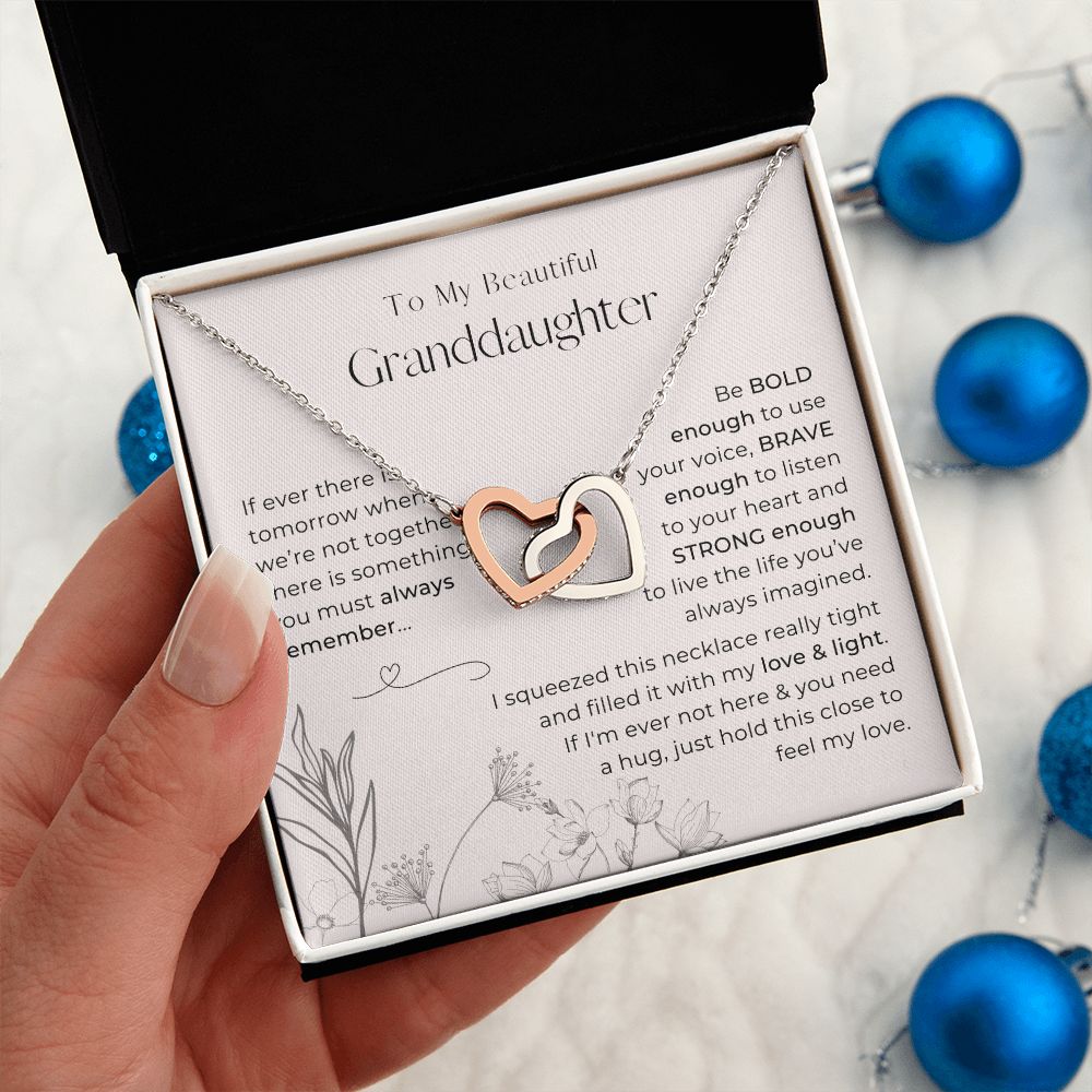 To My Granddaughter, Always Remember This - Interlocking Hearts Necklace