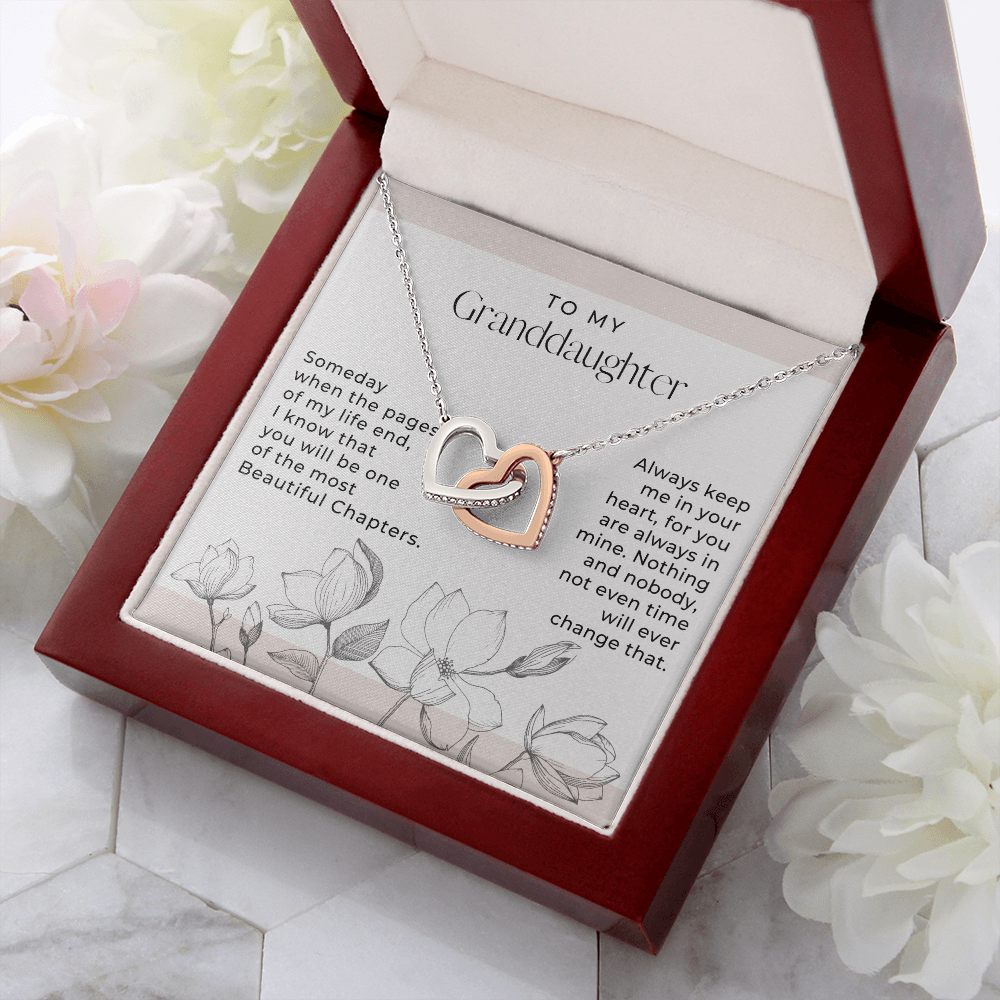 Granddaughter, My Beautiful Chapter - Interlocking Hearts Necklace
