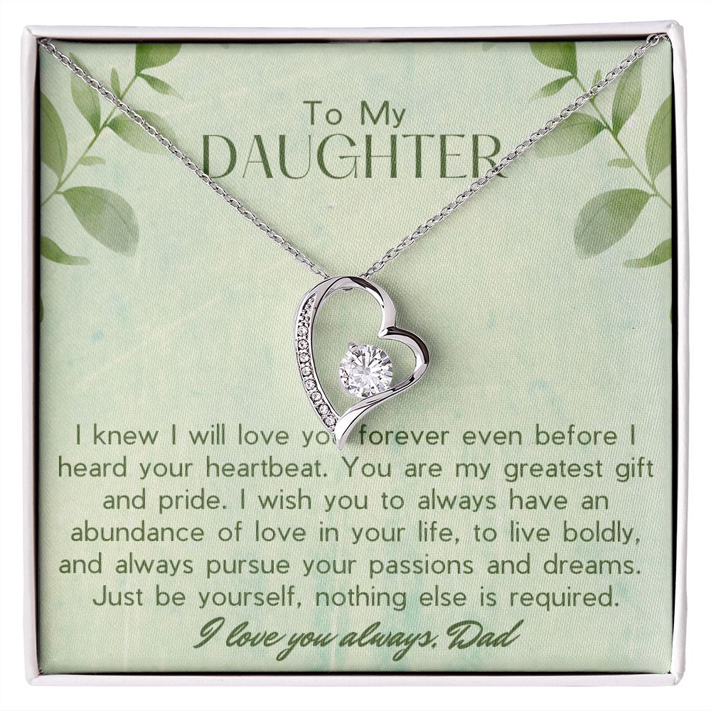 To My Daughter, My Greatest Gift and Pride - Forever Love Necklace