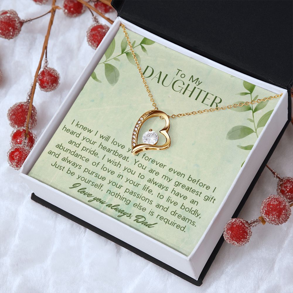 To My Daughter, My Greatest Gift and Pride - Forever Love Necklace