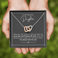 Thumbnail for To My Daughter, I'm Always Here For You - Interlocking Hearts Necklace