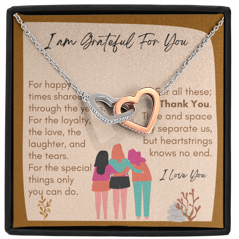 I Am Grateful For You - Interlocking Hearts Necklace