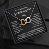 Thumbnail for To My Granddaughter, My Love And Light - UGC Interlocking Heart Necklace
