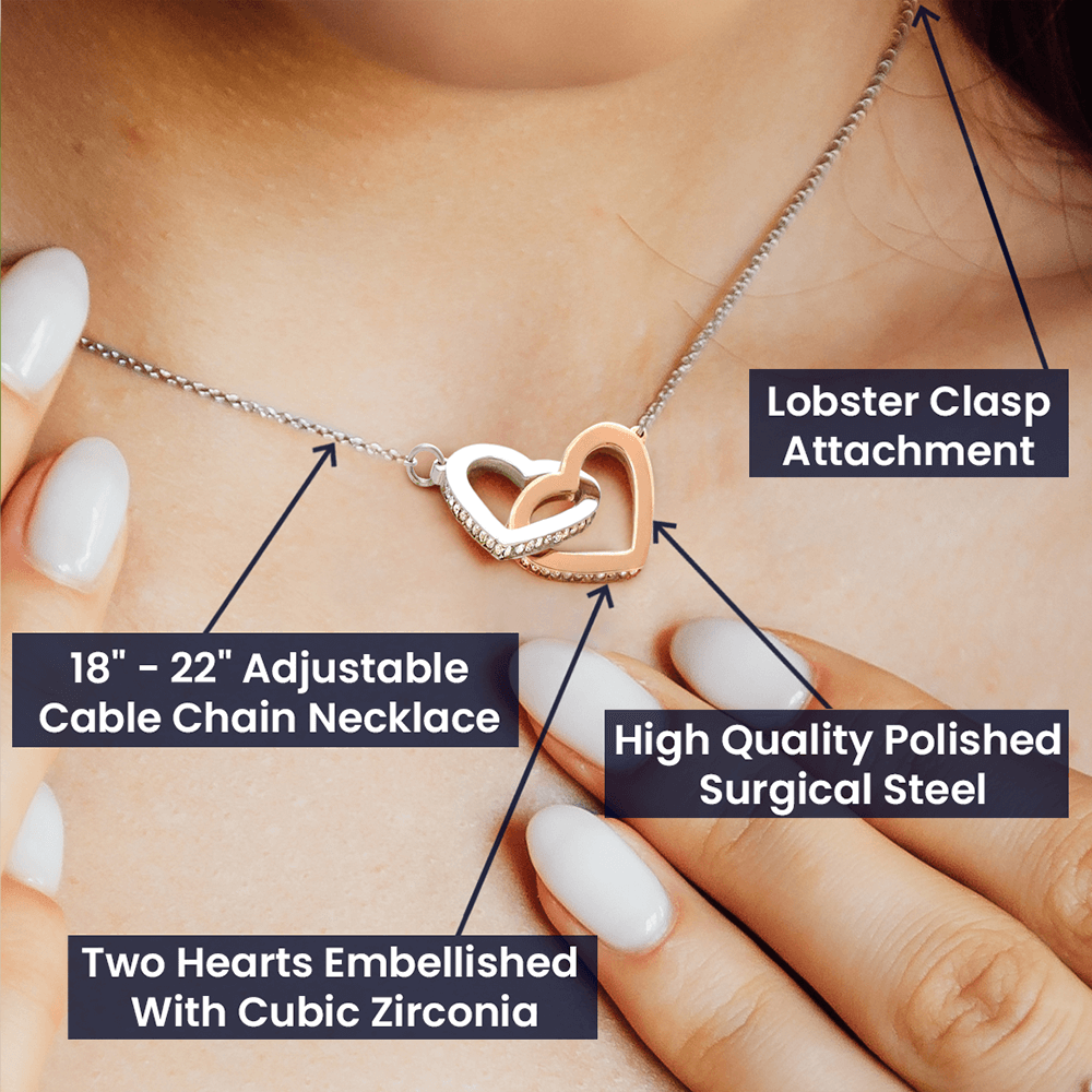 To My Granddaughter, My Love And Light - UGC Interlocking Heart Necklace