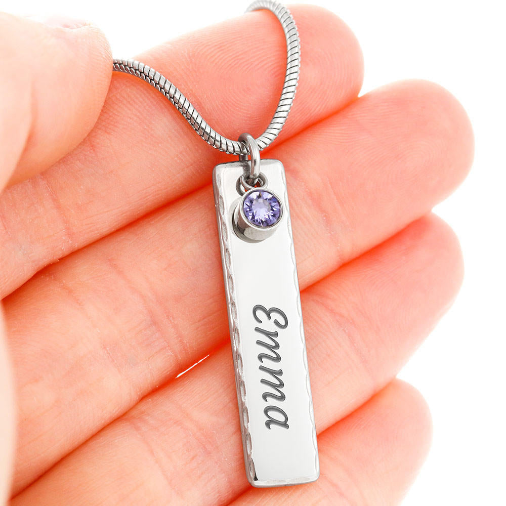 To Baby Girl, Your Strength And Resilience Will See You Through - Birthstone Name Necklace