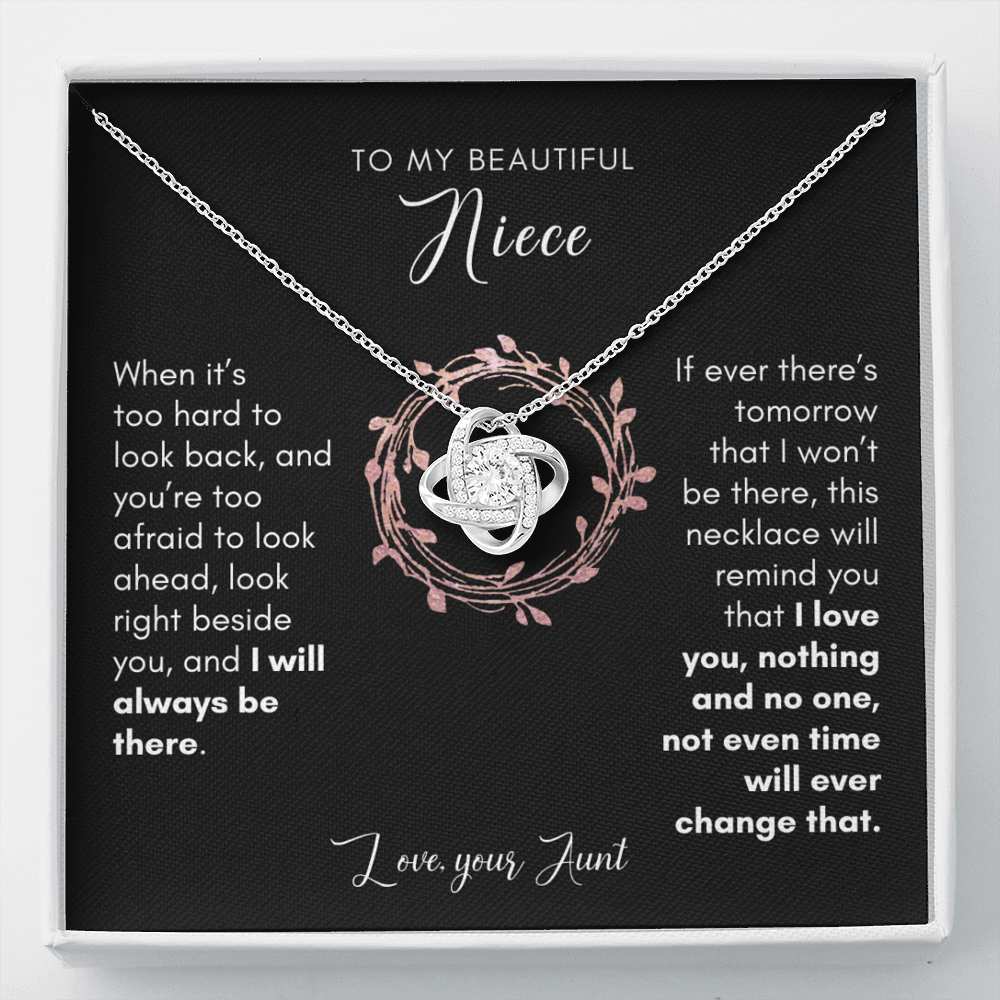To My Niece, I Will Always Be There - Love Knot Necklace