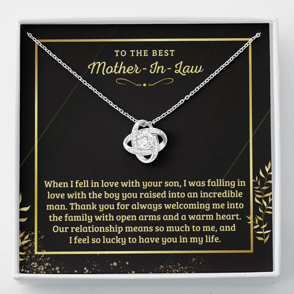 To My Mother-In-Law, Our Relationship Means So Much To Me - Love Knot Necklace