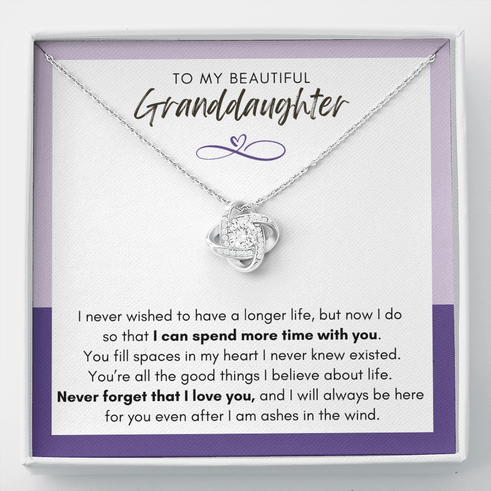 To My Granddaughter, Live Longer For You - Love Knot Necklace