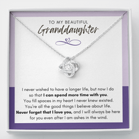 Thumbnail for To My Granddaughter, Live Longer For You - Love Knot Necklace