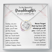 Thumbnail for To My Granddaughter On Your Wedding Day - Love Knot Necklace