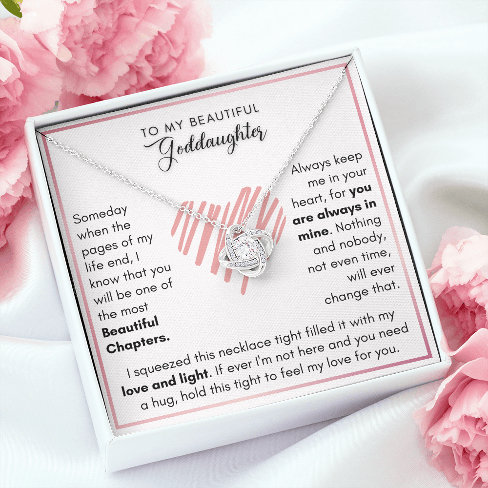 To My Goddaughter, My Love And Light - Love Knot Necklace