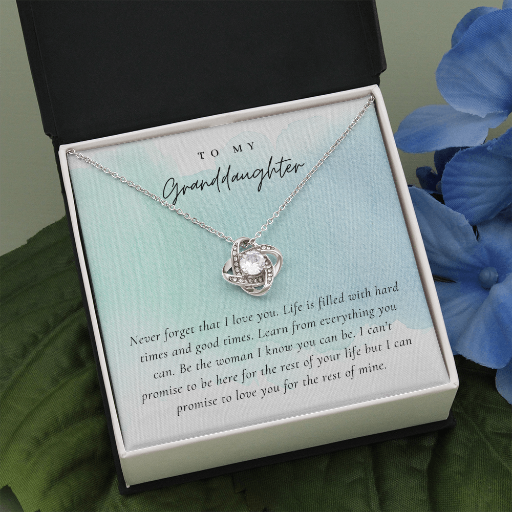 To My Granddaughter, Be The Woman I Know You Can Be - Love Knot Necklace
