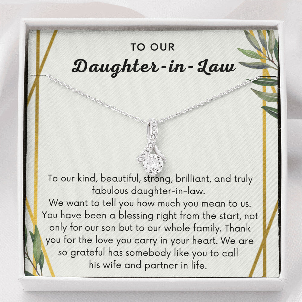 To Our Daughter-In-Law, You Have Been A Blessing To Us - Alluring Beauty Necklace