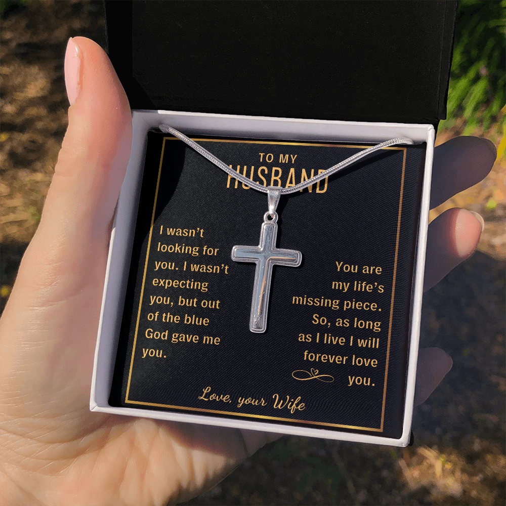To My Husband, God Gave Me You - Cross Necklace