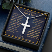 Thumbnail for Our Grandson, Never Give Up - Cross Necklace