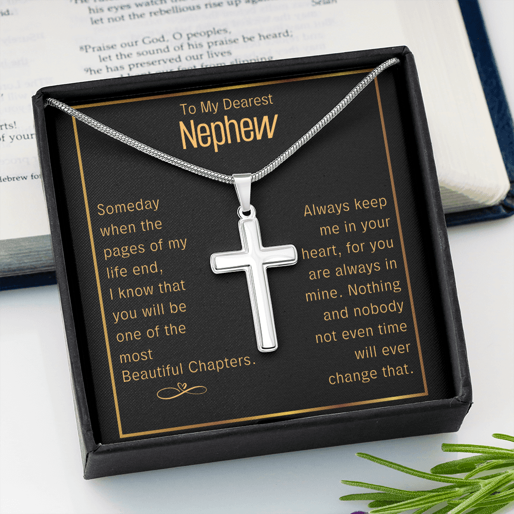 To My Nephew, Most Beautiful Chapters - Artisan Cross Necklace
