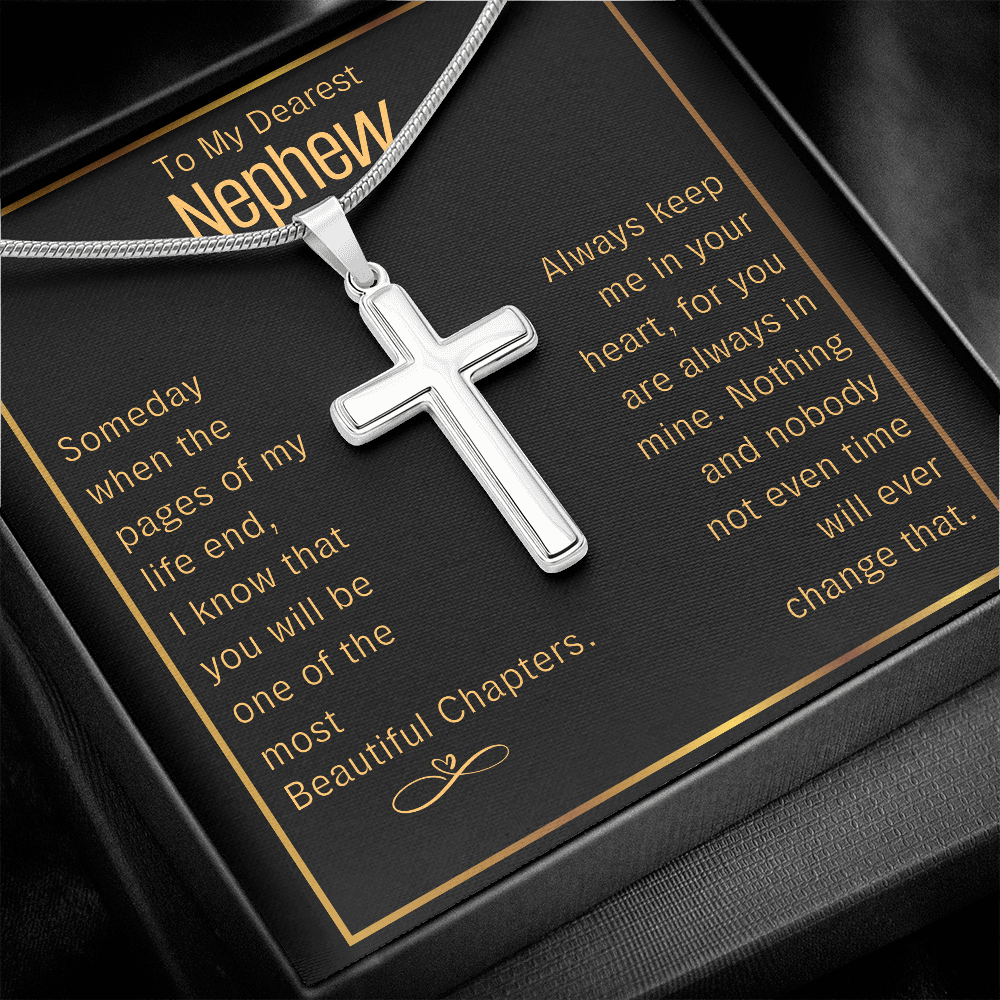 To My Nephew, Most Beautiful Chapters - Artisan Cross Necklace