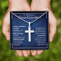 Thumbnail for To My Great-Grandson, Always Remember - Cross Necklace