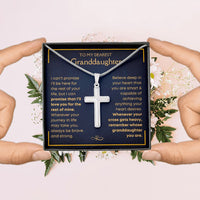 Thumbnail for Granddaughter, Never Give Up - Cross Necklace