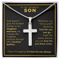 Thumbnail for To My Son, My Tough Warrior - Cross Necklace