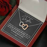 Thumbnail for To My Daughter, I'm Always Here For You - Interlocking Hearts Necklace