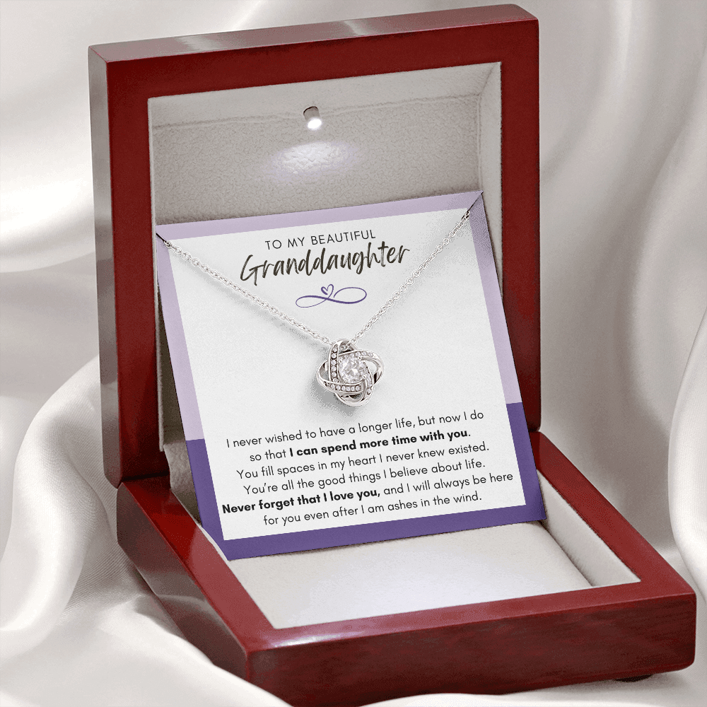 To My Granddaughter, Live Longer For You - Love Knot Necklace