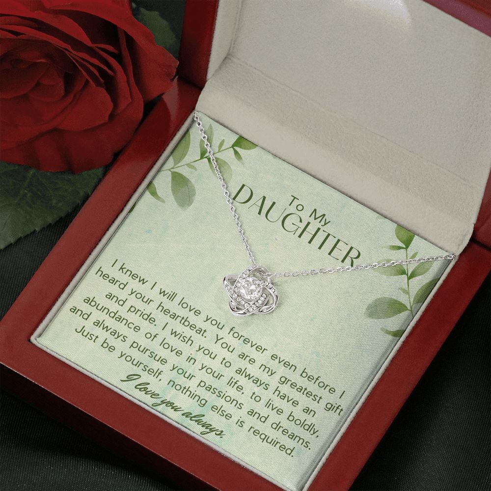 To My Daughter, You Are My Greatest Gift - Love Knot Necklace